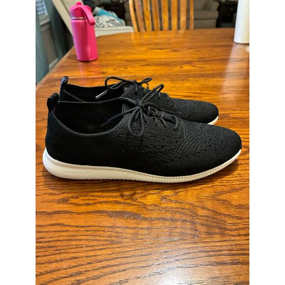 Women Cole Haan Women\'s 2.ZERØGRAND Stitchlite Wingtip Oxfords Knit Black Size 9.5